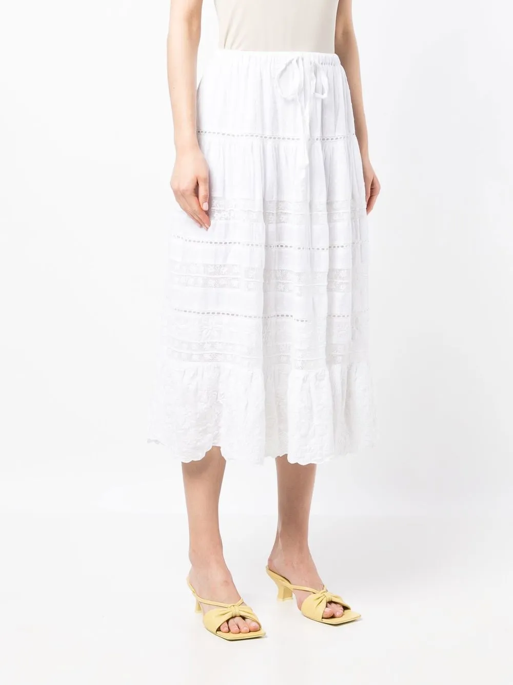  Loveshackfancy Donna Lace Skirt - White 
