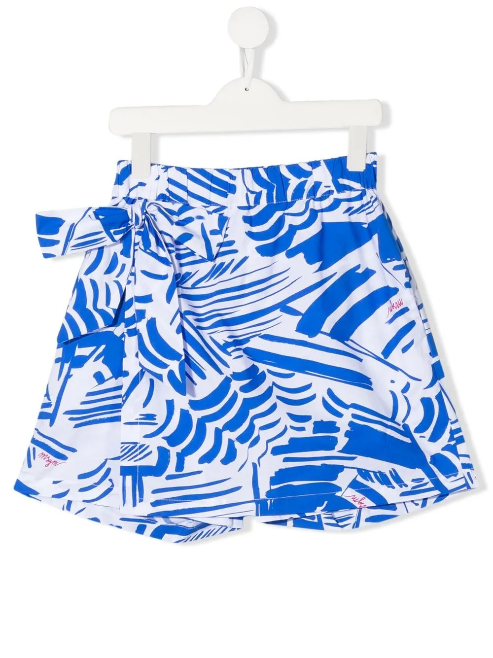 msgm kids jupe-short à imprimé abstrait - blanc