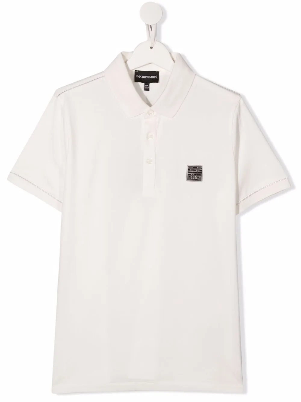 

Emporio Armani Kids playera tipo polo con parche del logo - Blanco