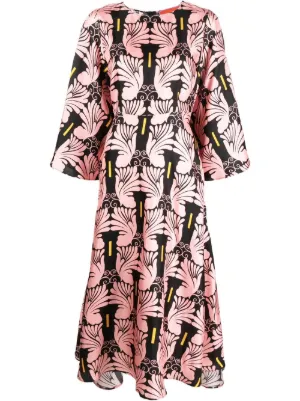 Valentino Garavani ヴァレンティノ ロゴ シルクドレス | ホワイト
