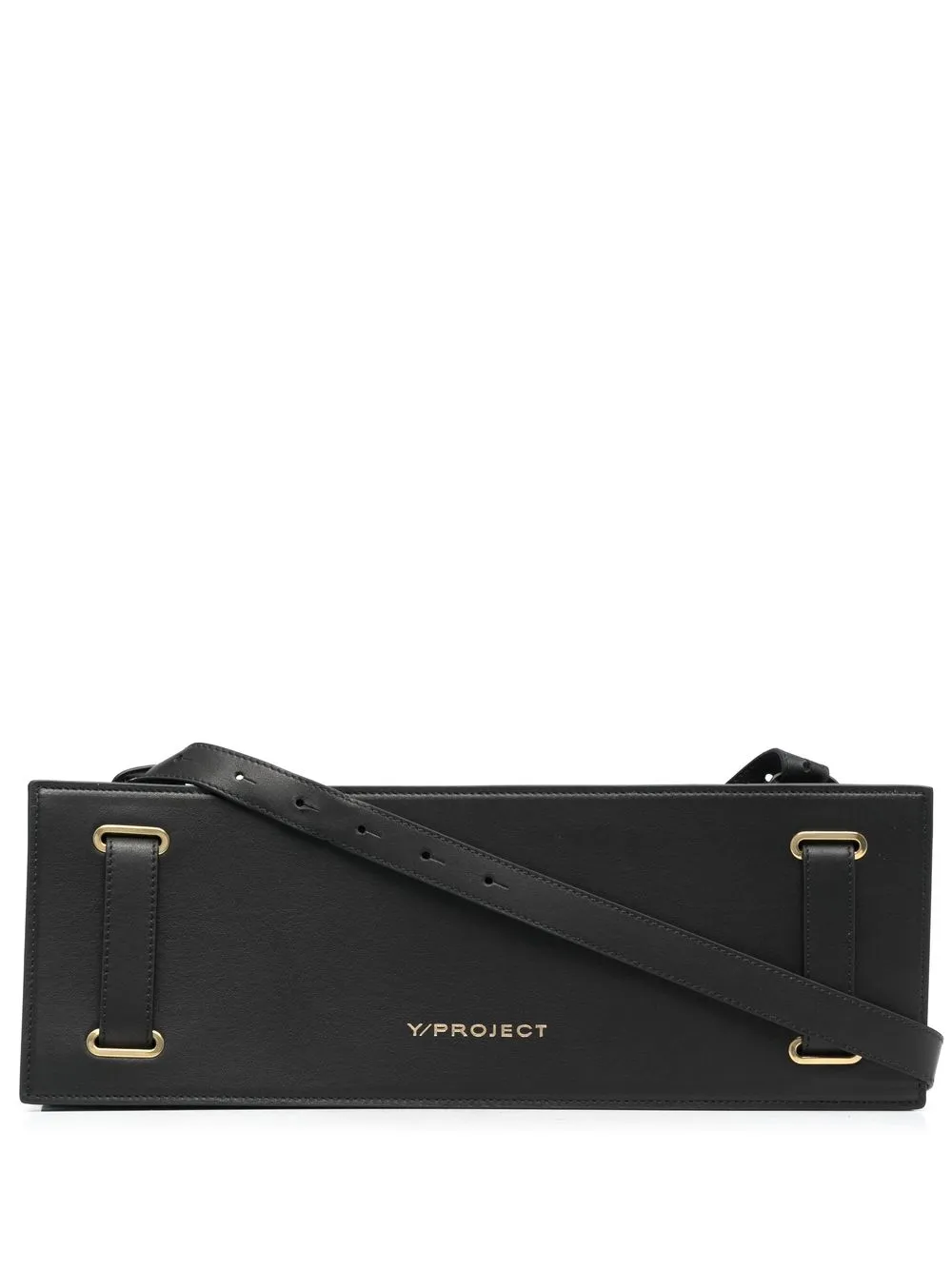 Y/project Accordion Leather Shoulder Bag In Black ModeSens