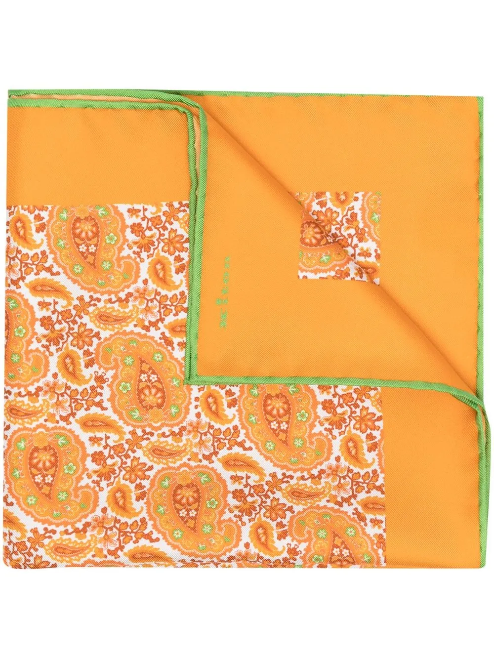 

Kiton paisley-print silk scarf - Orange