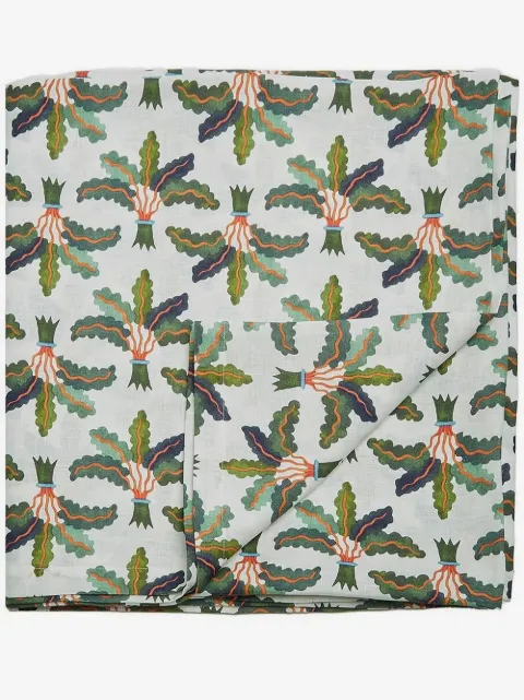 La DoubleJ graphic-print linen tablecloth