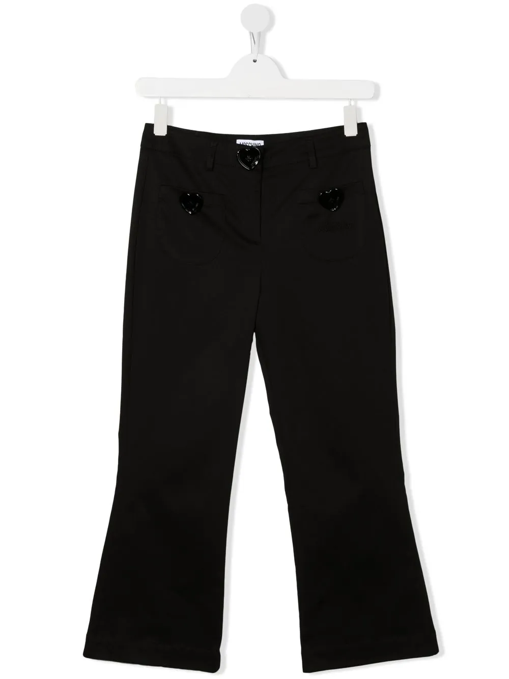 

Moschino Kids TEEN heart-button flared trousers - Black