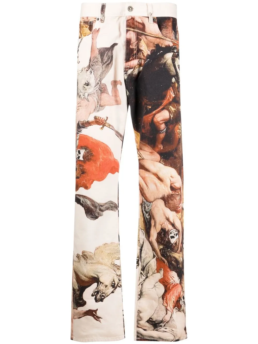 

424 graphic-print straight-leg trousers - Neutrals