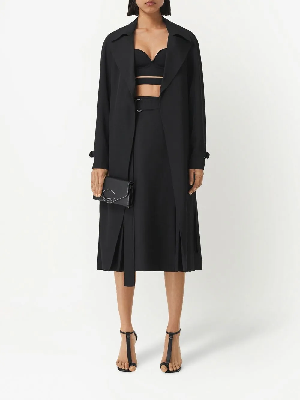 burberry d字扣细节褶饰半身裙 图 2