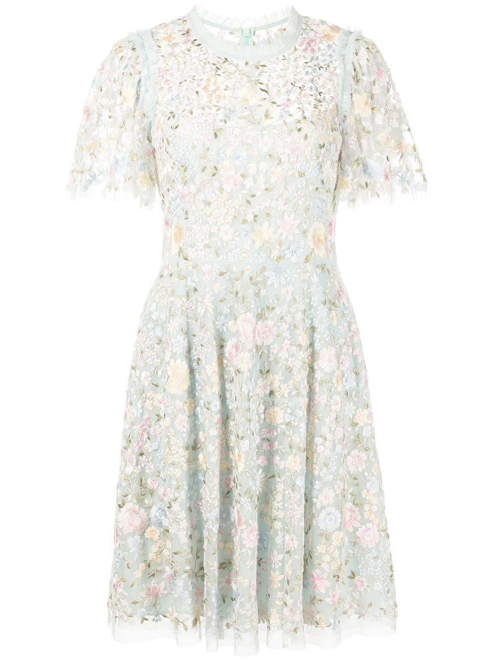 

Needle & Thread floral-embroidered mini dress - Blue