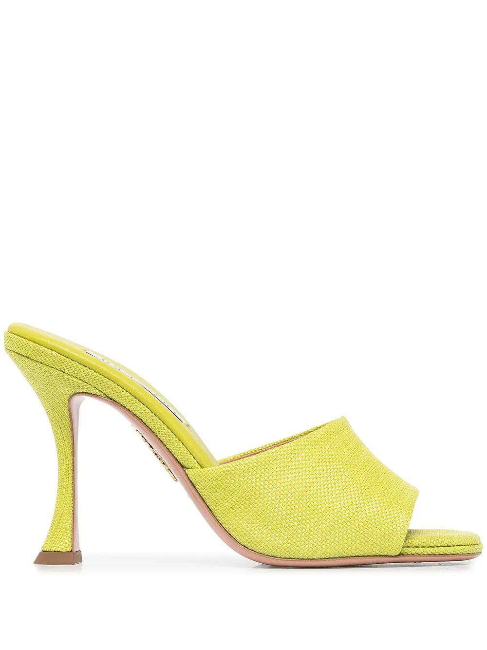 

Aquazzura Violette woven raffia mules - Yellow