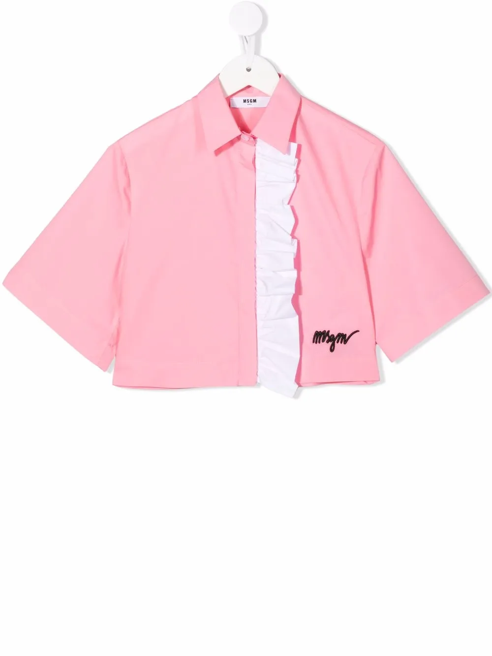 

MSGM Kids camisa con volantes - Rosado