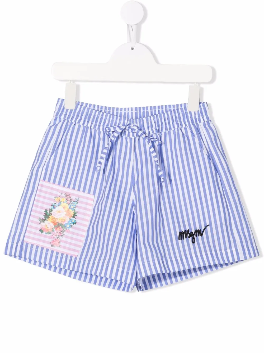 

MSGM Kids shorts con diseño patchwork - Azul