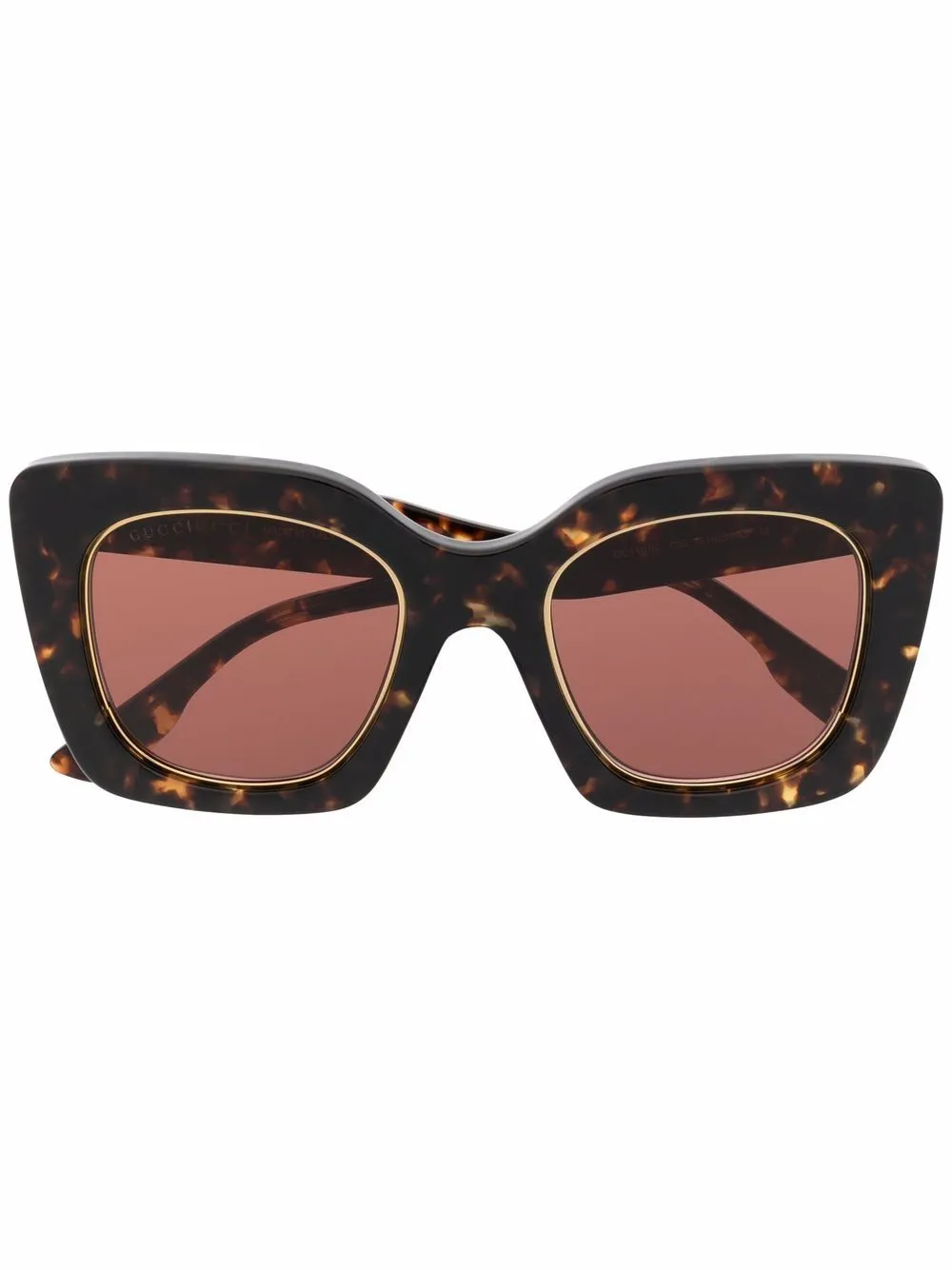 Gucci Eyewear Oversized Sunglasses Brown FARFETCH AE