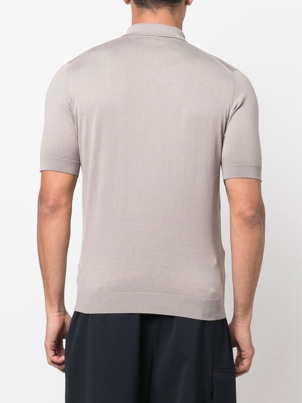 Shop Dell'oglio Cotton Short-sleeve Polo Shirt In Neutrals