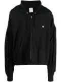 Anrealage draped sleeve drawstring hoodie - Black