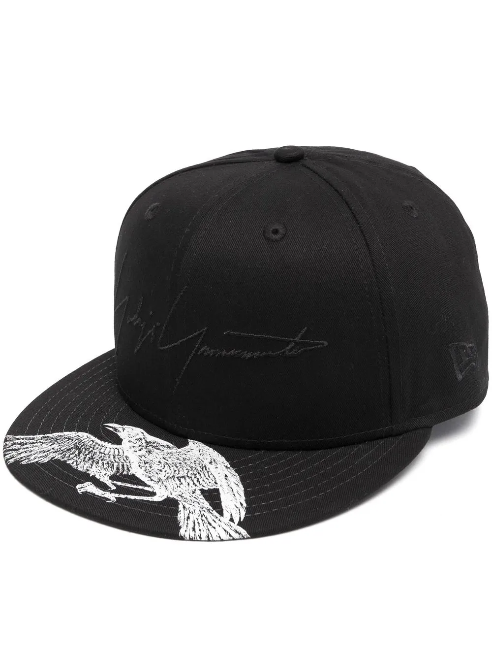 

Yohji Yamamoto gorra con pájarracadas estampados - Negro