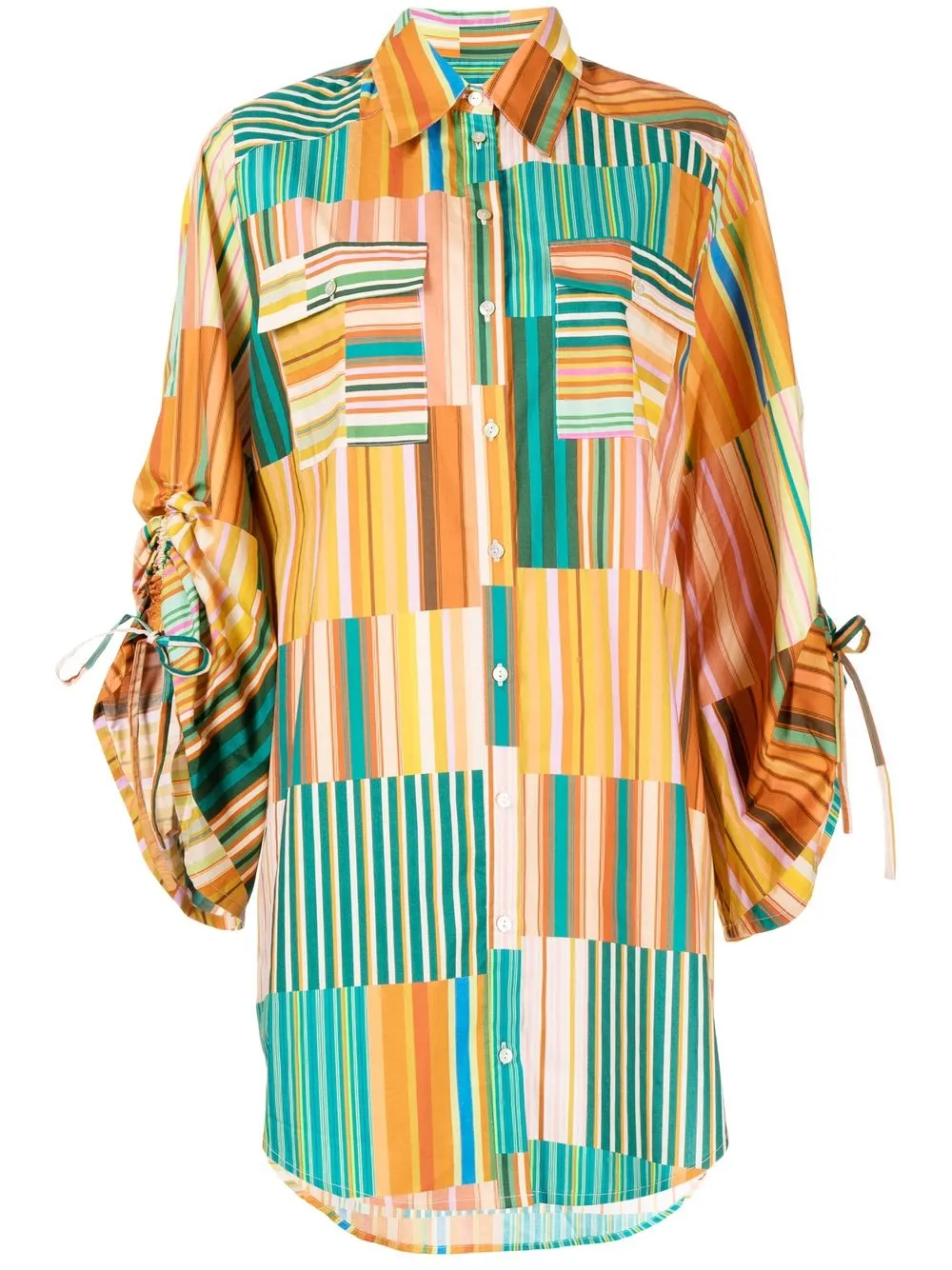 Alemais Sloane Abstract-print Shirt Dress In Orange