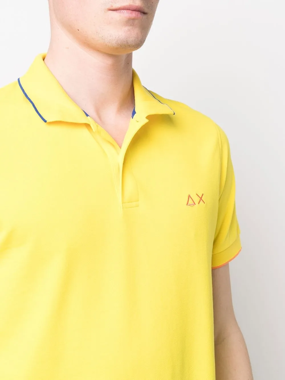 Sun68 Poloshirt met geborduurd logo Geel