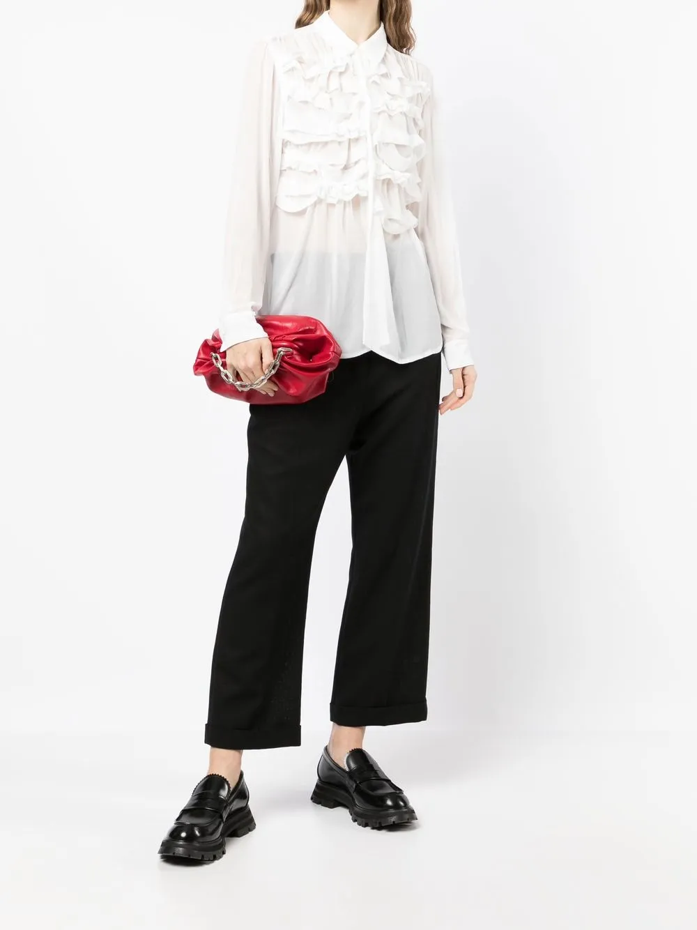 comme des garcons ruffle blouse