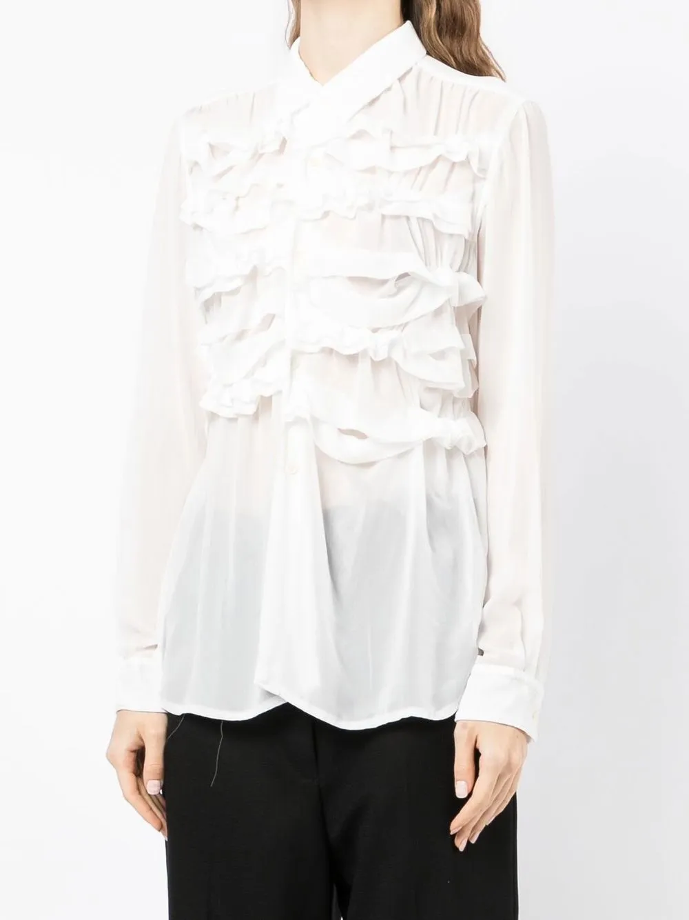 comme des garcons ruffle blouse