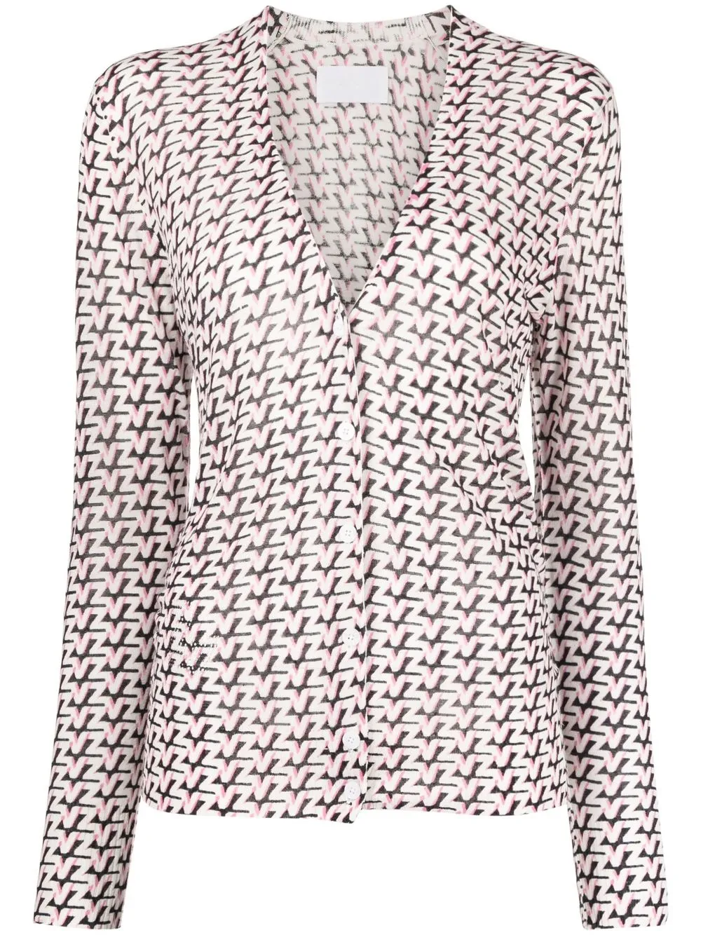 

Zadig&Voltaire monogram intarsia V-neck cardigan - White