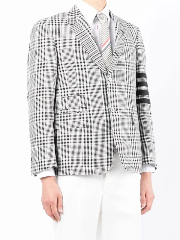 ジャケット THOM BROWNE SINGLE-BREASTED COLLARLESS JACKET Thom Browne Mens Single Breasted Sport Coat Merino Wool NWT