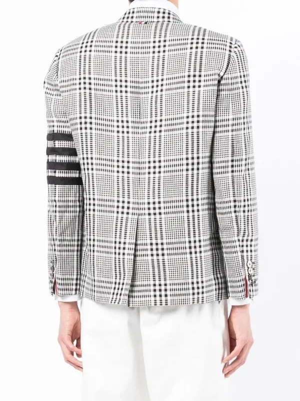 Thom Browne Check single-breasted Blazer | White | FARFETCH