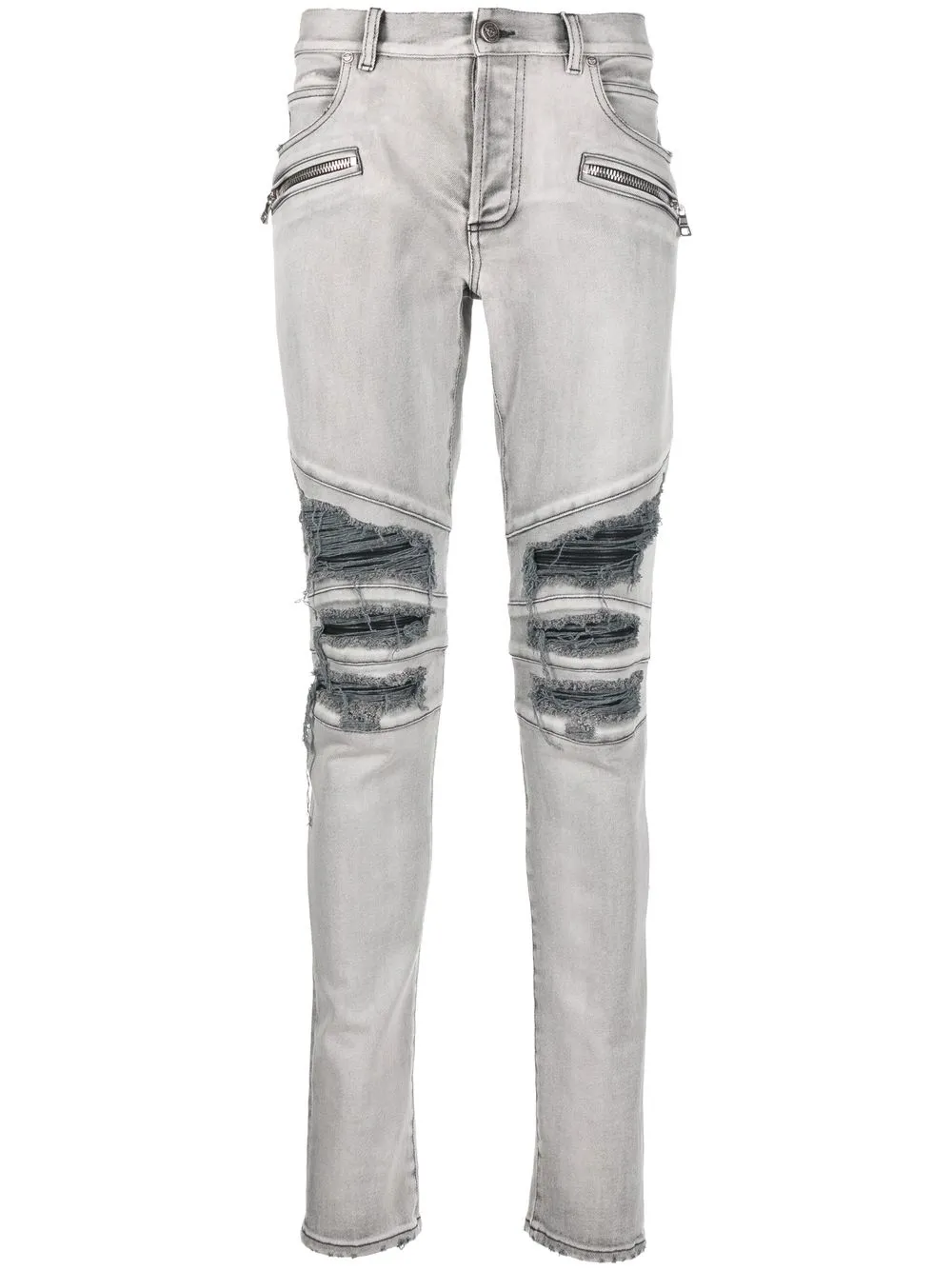 

Balmain jeans slim con tiro bajo - Gris