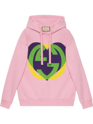 Gucci heart-print GG Logo Cotton Hoodie - Farfetch