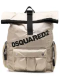 DSQUARED2 logo-print buckled backpack - Neutrals