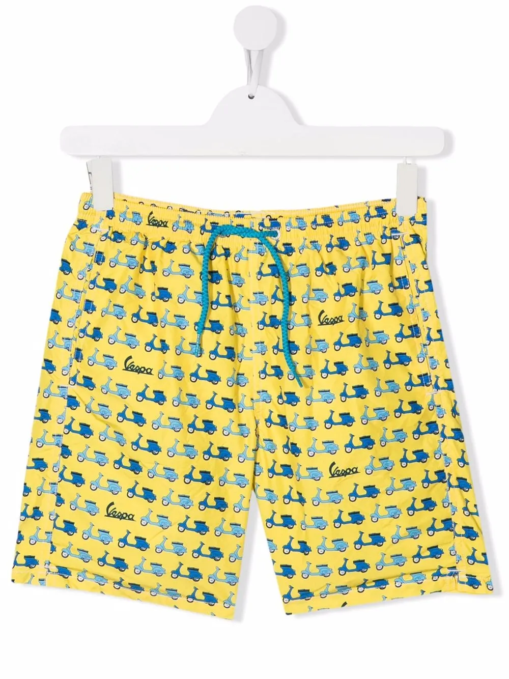 

MC2 Saint Barth Kids shorts de playa con vespa estampada - Amarillo