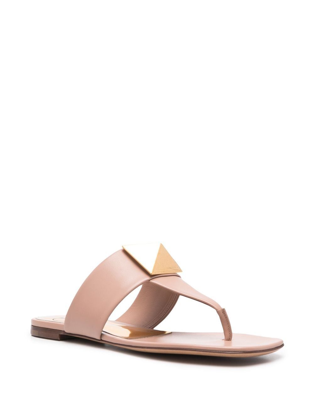 Shop Valentino Roman Stud Flat Sandals In Pink