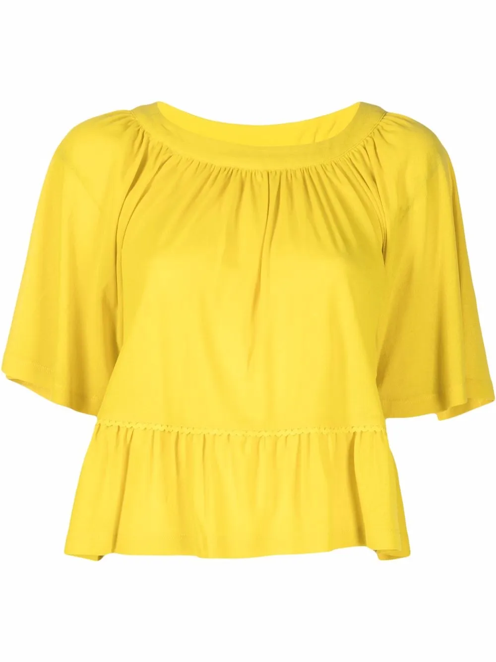 

See by Chloé blusa de manga corta con volantes - Amarillo