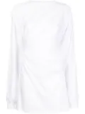 RTA ruched long-sleeve dress - White