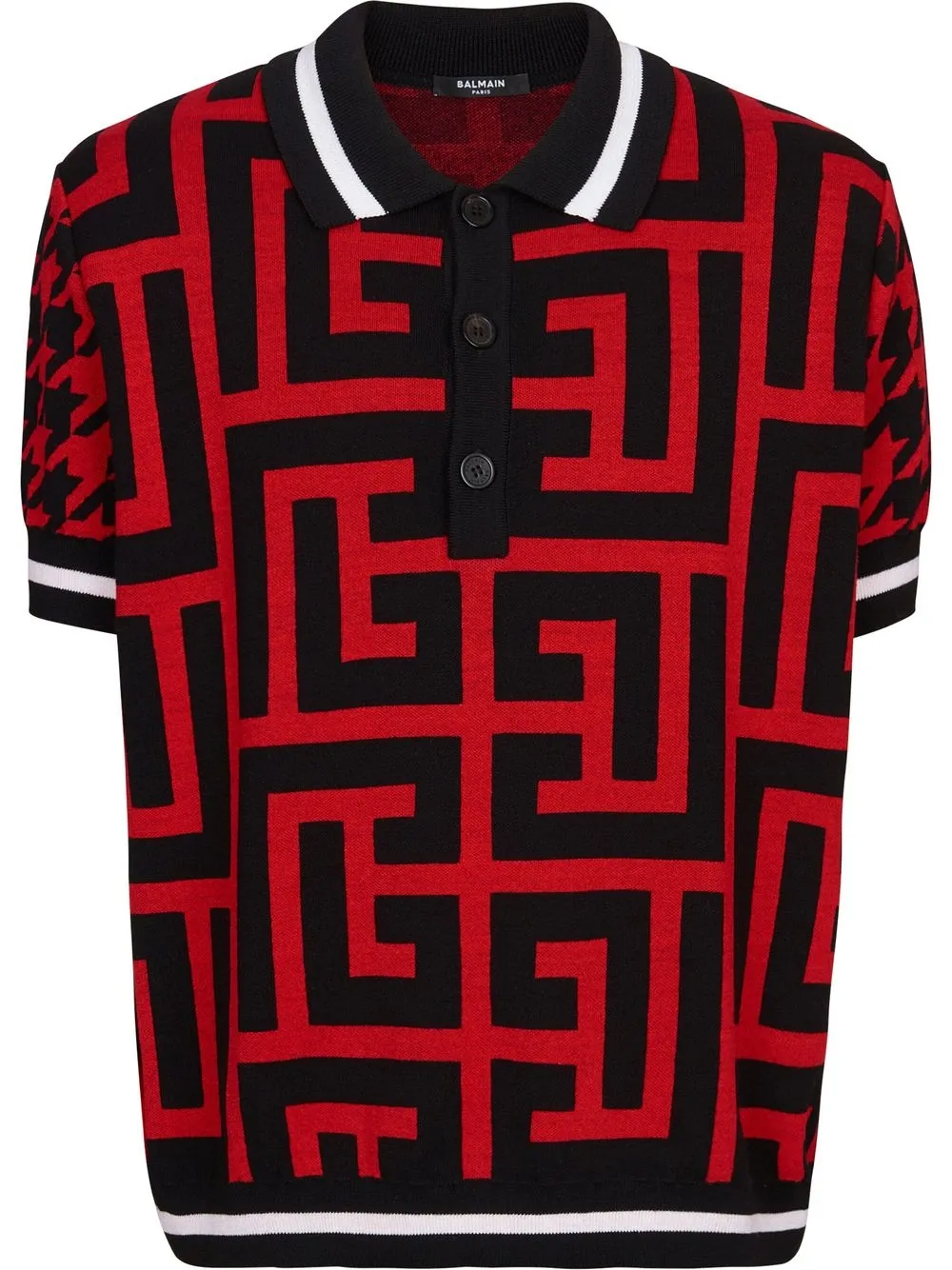 

Balmain playera tipo polo con monograma - Rojo