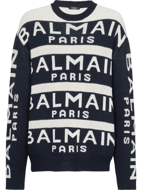 Balmain logo-print knitted jumper