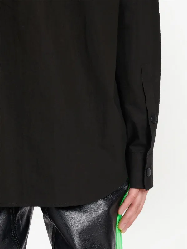 Balmain zip-up Cotton Shirt | Black | FARFETCH