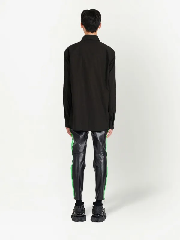 Balmain zip-up Cotton Shirt | Black | FARFETCH