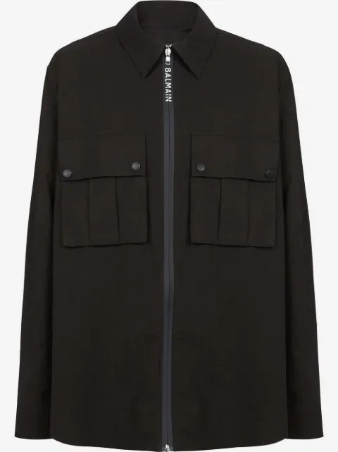 Balmain Camisa de algodão com zíper