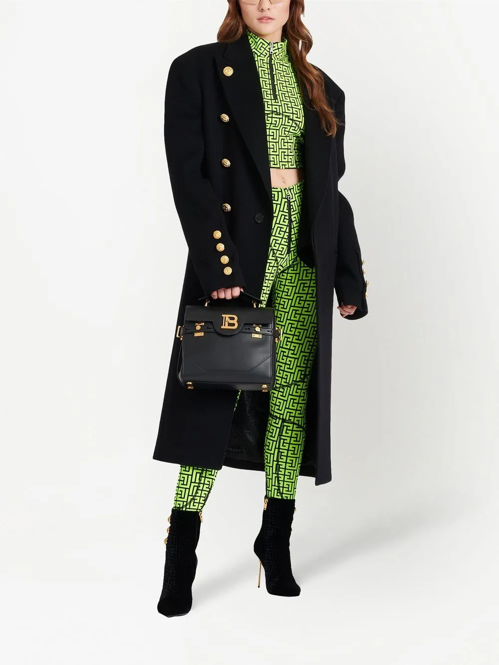Balmain Legging met monogram patroon - Groen