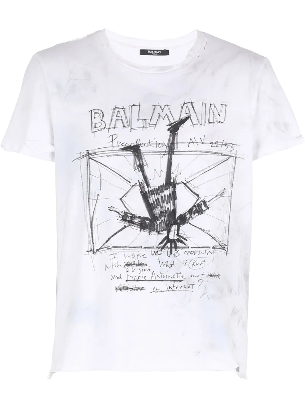

Balmain playera con estampado gráfico - Blanco