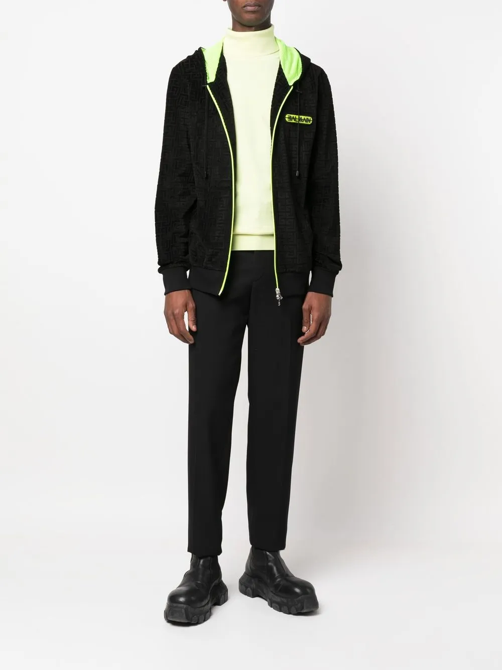  Balmain Hoodie Mit Logo Print   Schwarz 