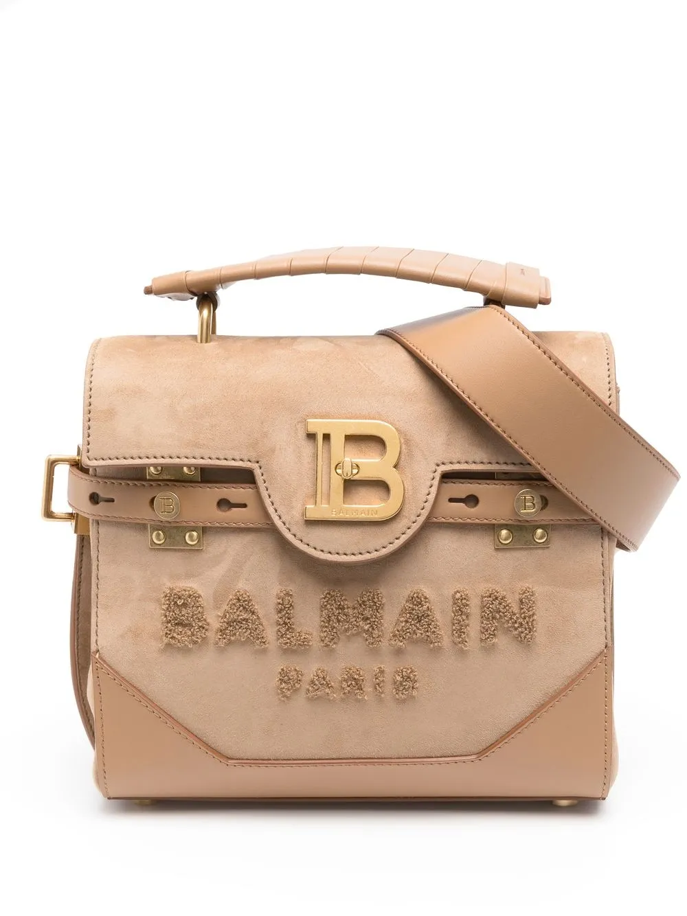 

Balmain tote con logo en relieve - Marrón