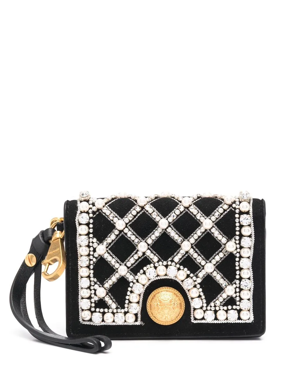 

Balmain cartera con placa del logo - Negro