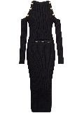 Balmain cold-shoulder midi dress - Black