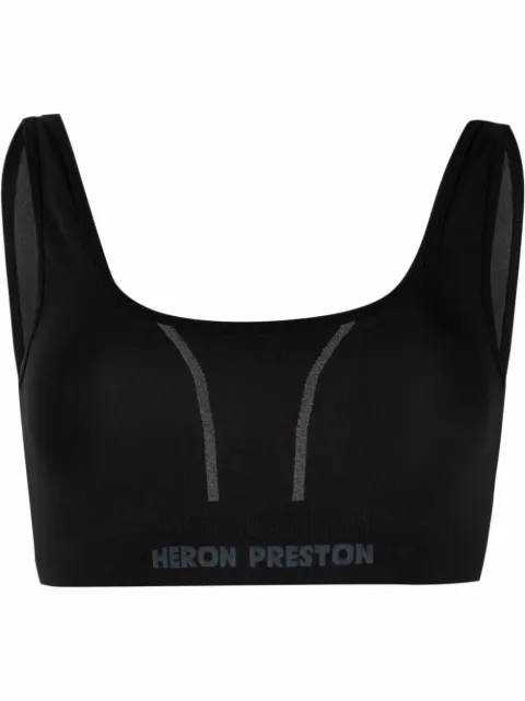 Heron Preston logo-intarsia crop top