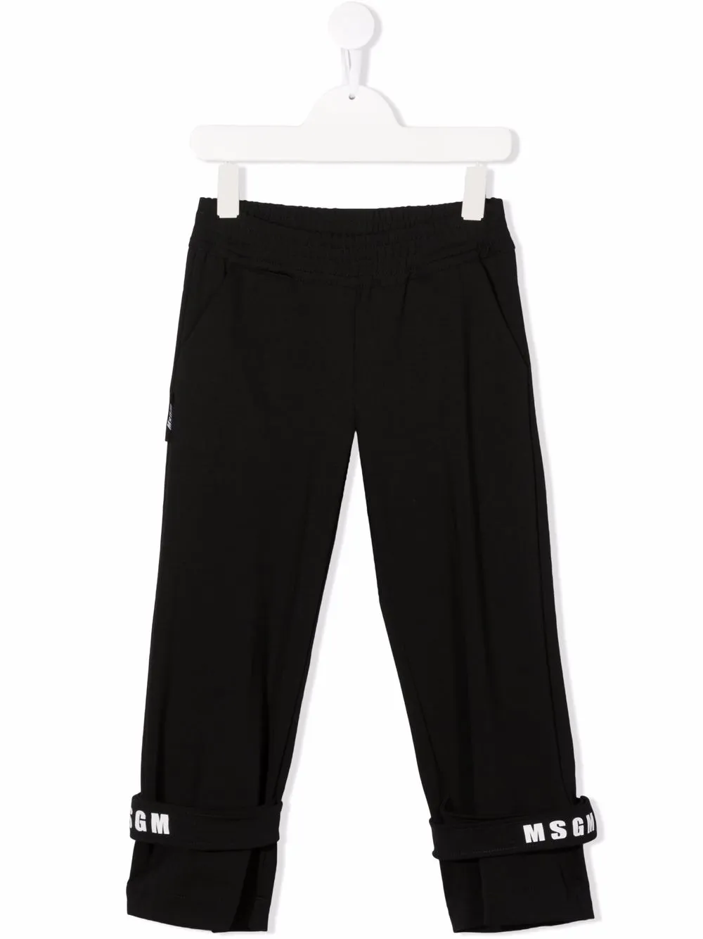 

MSGM Kids pantalones rectos con logo - Negro