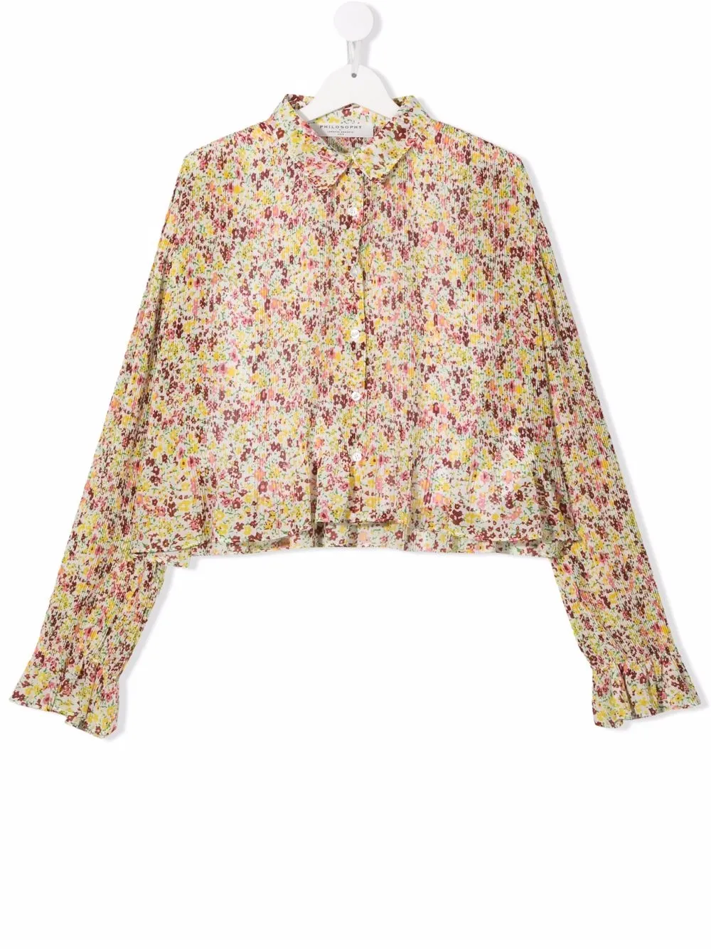 

Philosophy Di Lorenzo Serafini Kids TEEN floral-print cotton shirt - White