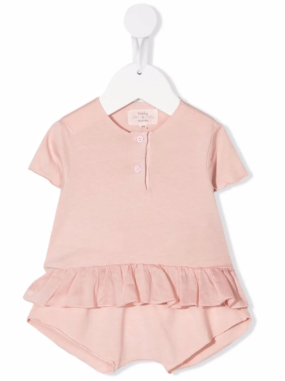 

TEDDY & MINOU ruffled cotton romper - Pink