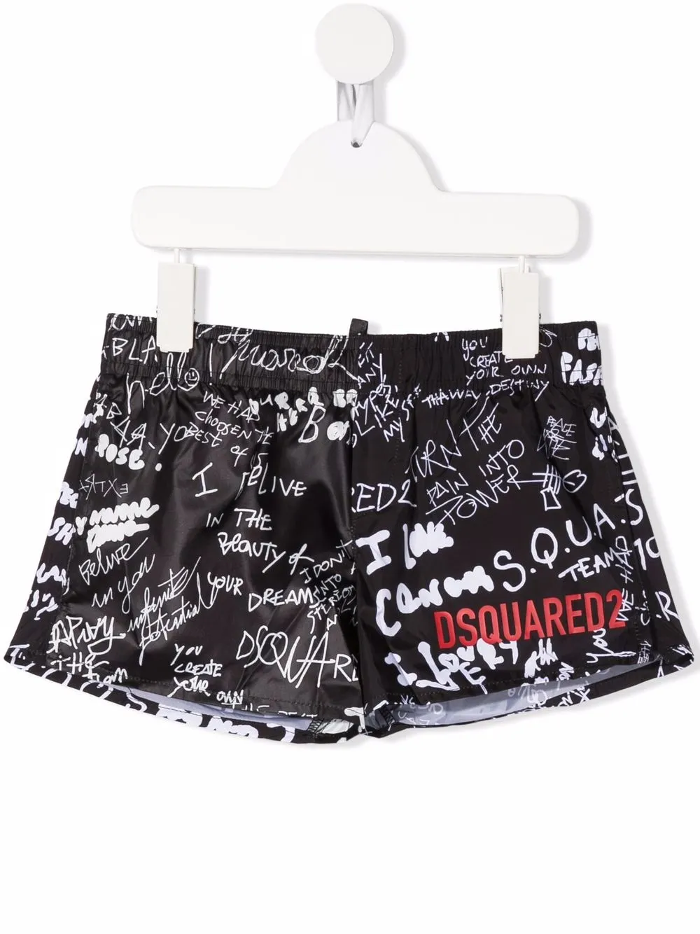 

Dsquared2 Kids shorts de playa con estampado de grafiti - Negro