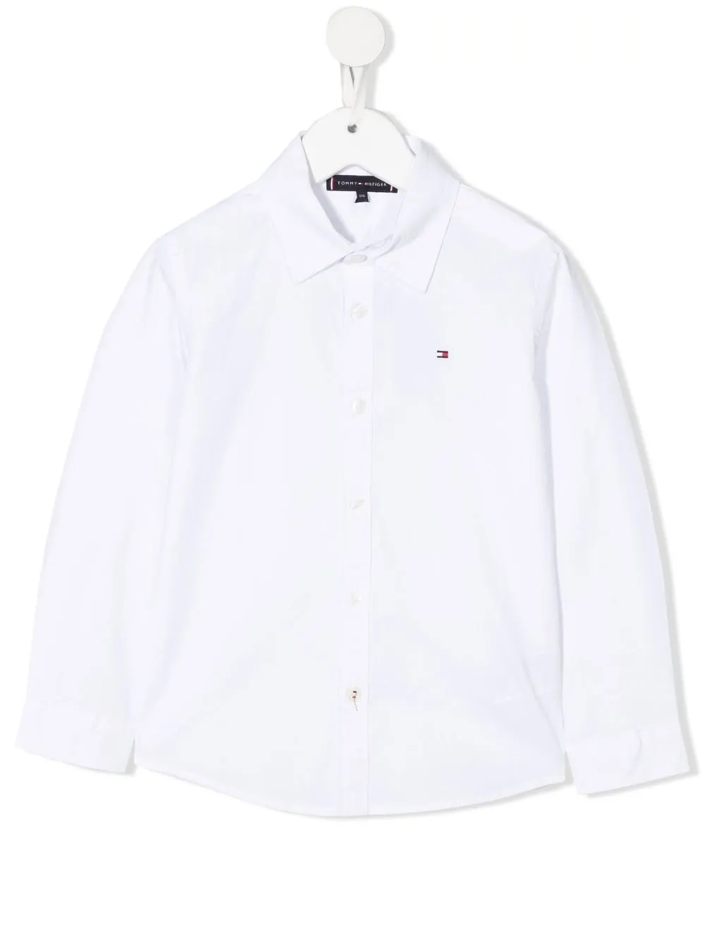 

Tommy Hilfiger Junior playera con logo bordado - Blanco