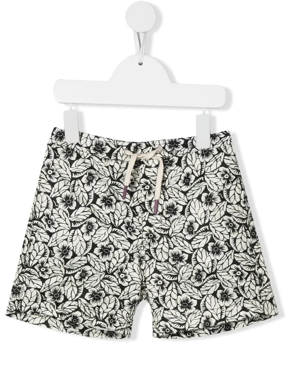 Bonpoint Kids' Floral-print Swim Shorts In Neutrals